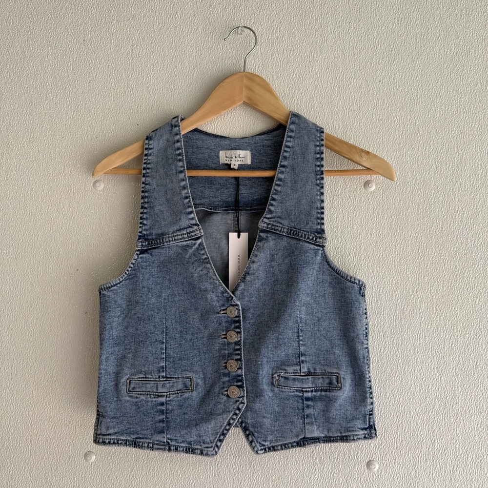 Nicole Miller Light Blue Denim Vest